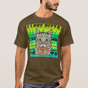 Camiseta Gato amante Catamama I Love Pizza