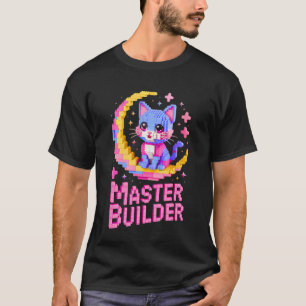 Camiseta Gato Amante Constructor Maestro Ladrillos Bloques
