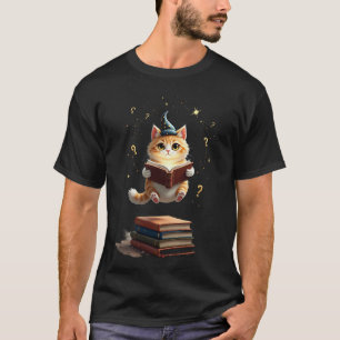 Camiseta Gato Amante de Libros Cósmicos Leyendo en el Espac