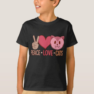 Camiseta Gato amante de los gatos del amor por la paz adict