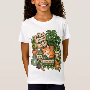 Camiseta Gato Amante de Plantas Adorable – Las Plantas Me H