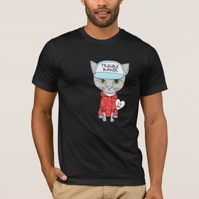 Camiseta gato amante de problemas (Anverso)