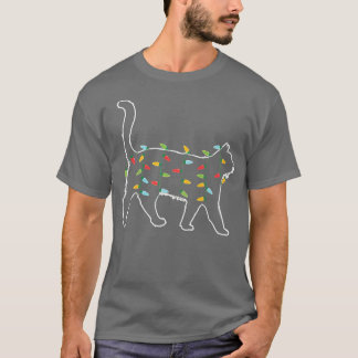Camiseta Gato amante del árbol de Navidad Luz Pajama Navida