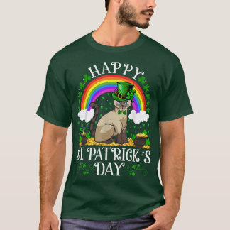 Camiseta Gato amante del arco iris vintage gato siamés St 