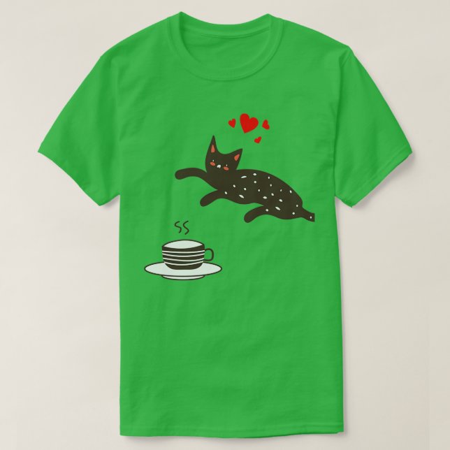Camiseta Gato amante del té (Diseño del anverso)