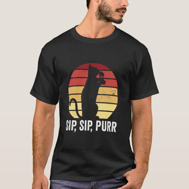 Camiseta Gato amante del vino (Anverso)