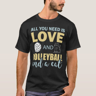 Camiseta Gato Amante del Voleibol Divertido Amor por Gatito