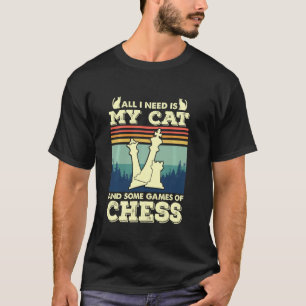 Camiseta Gato Amante Y Jugador De Ajedrez