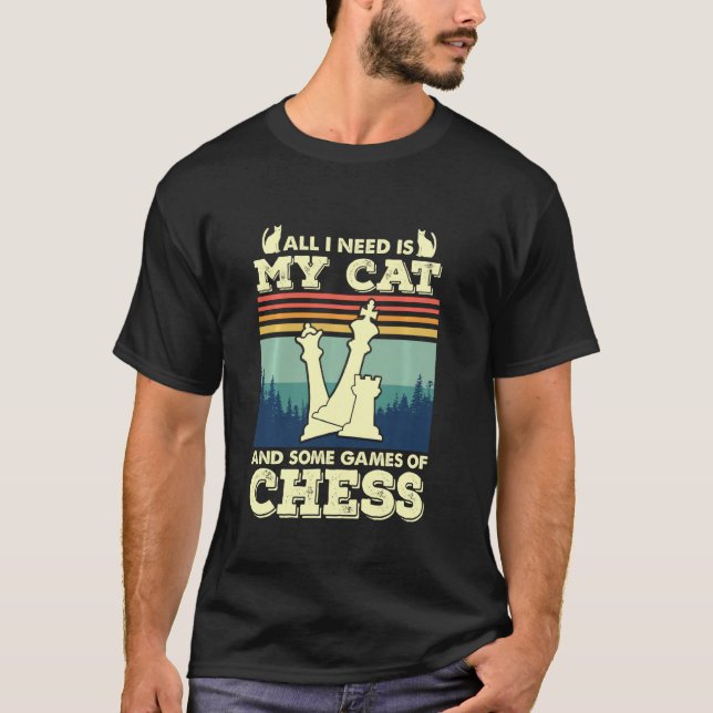 Camiseta Gato Amante Y Jugador De Ajedrez (Anverso)