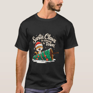 Camiseta Gato Amantes de Santa Claus Navidades Humor Hol fe