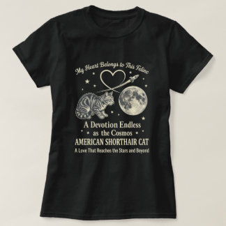 Camiseta Gato American Shorthair Arte Espacial Cósmico