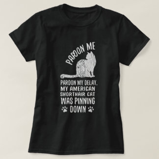Camiseta Gato American Shorthair Divertido Sujetando Arte