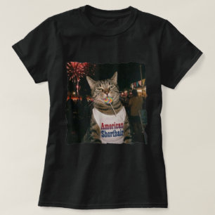 Camiseta Gato American Shorthair Fuegos Artificiales Pirule