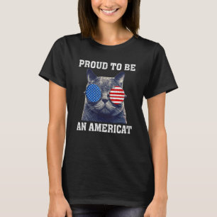 Camiseta Gato Americano 4 De Julio Orgulloso De Ser Mujer A