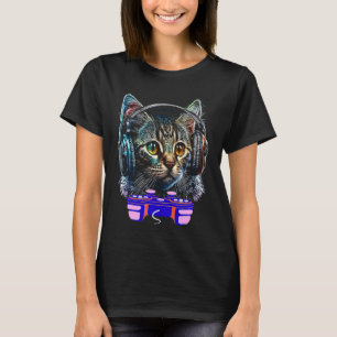 Camiseta Gato americano de cola anillada jugador de videoju
