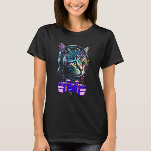 Camiseta Gato americano de pelo corto jugador de videojuego