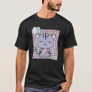 Camiseta Gato Americano de Pelo Corto Lindo Batido de Leche