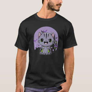 Camiseta Gato Americano de Pelo Corto Mágico Cute Noche