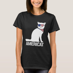 Camiseta Gato Americano Genial 4 de Julio Hombres Mujeres