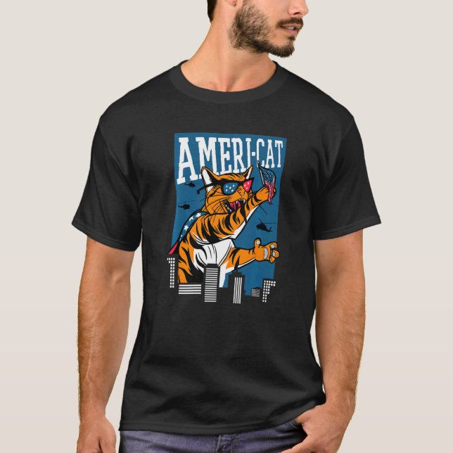 Camiseta Gato Americano Gigante Ameri Cat 4 De Julio (Anverso)