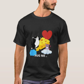 Camiseta gato, amor, divertido, ratón, ajedrez