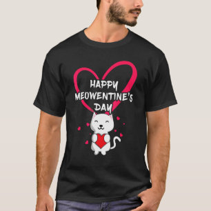 Camiseta Gato Amor Maullido Día de San Valentín Corazones D