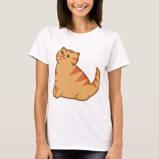 Camiseta Gato anaranjado gordo feliz