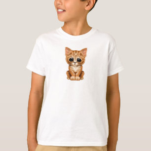 Camiseta Gato anaranjado lindo triste del gatito del Tabby
