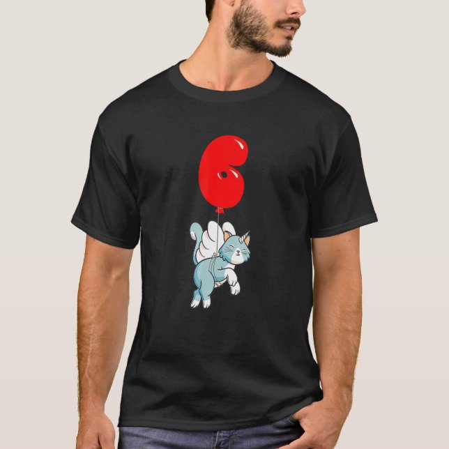 Camiseta Gato Ángel 6 H Fiesta de globo infantil de cumplea (Anverso)