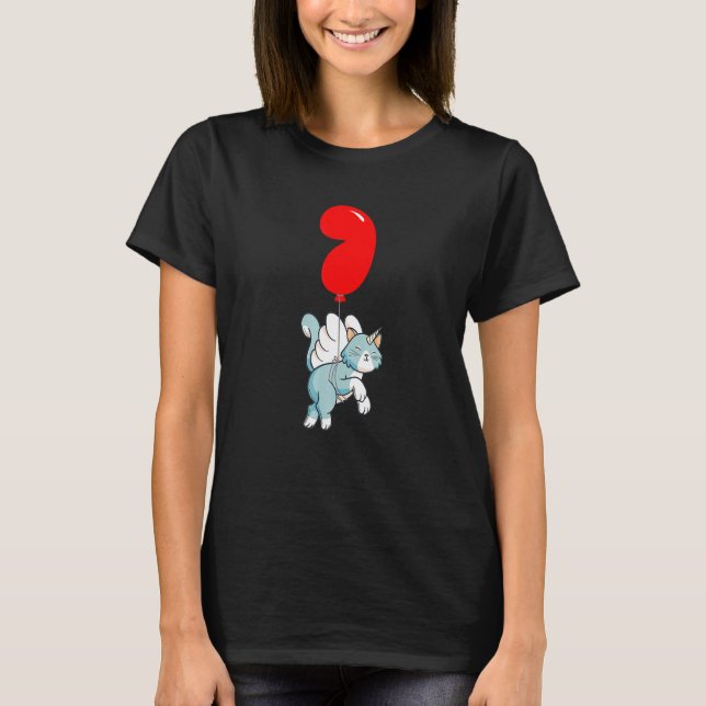 Camiseta Gato Ángel 7 H Aniversario de la natalidad Niños F (Anverso)