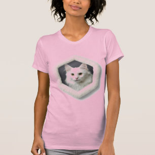 Camiseta Gato Angora Turco En Un Marco - Rosa