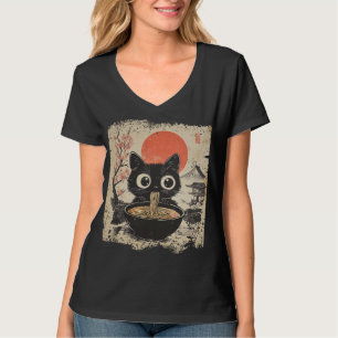 Camiseta Gato animado comiendo Ramen Amantes del Anime al e