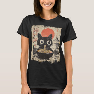 Camiseta Gato animado comiendo Ramen Amantes del Anime al e