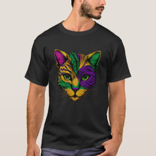 Camiseta Gato Animal Carnaval de Mardi Gras Bufón Gato Mard