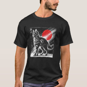 Camiseta Gato. Animal genial Sumi-e Atardecer