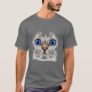 Camiseta Gato animal Kitten Cuddler Face Baby Blue Eye Meww