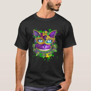 Camiseta Gato Animal  Lindo Mardi Gras Bufón Madri gras Gat