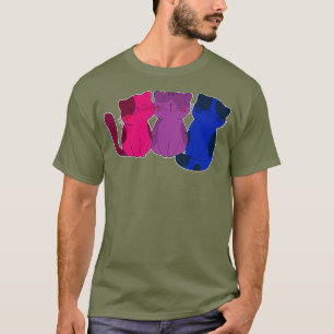 Camiseta Gato animal lindo Regalo bisexual LGBT Bandera Org
