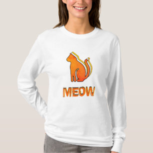 Camiseta Gato, animal Naranja y amarillo, arte pop abstract