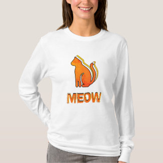 Camiseta Gato, animal Naranja y amarillo, arte pop abstract