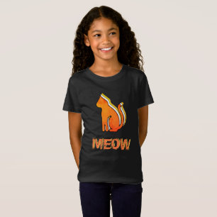 Camiseta Gato, animal Naranja y amarillo, arte pop abstract
