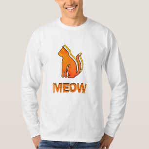 Camiseta Gato, animal Naranja y amarillo, arte pop abstract