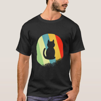 Camiseta Gato Animal Redondo Con Colores Retro