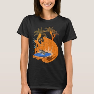 Camiseta Gato Animal Surfista Divertido Tabla De Surf Océan