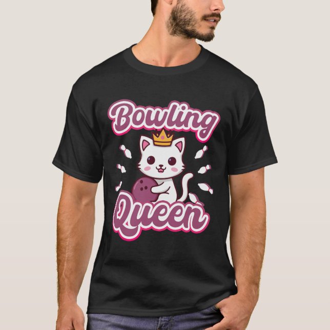 Camiseta Gato anime de Kawaii de una reina de boliche (Anverso)