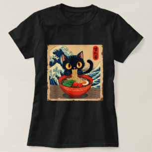 Camiseta Gato Anime Kawaii Ramen Vibes Japoneses