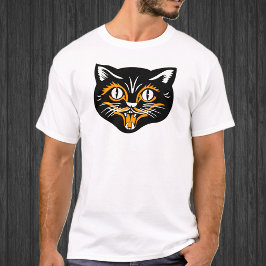 Camiseta Gato Antiguo Cara de Halloween