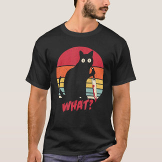 Camiseta Gato Antiguo Qué Gato Negro Asesino Con Cuchillo