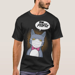 Camiseta Gato antisocial con máscara en Quara