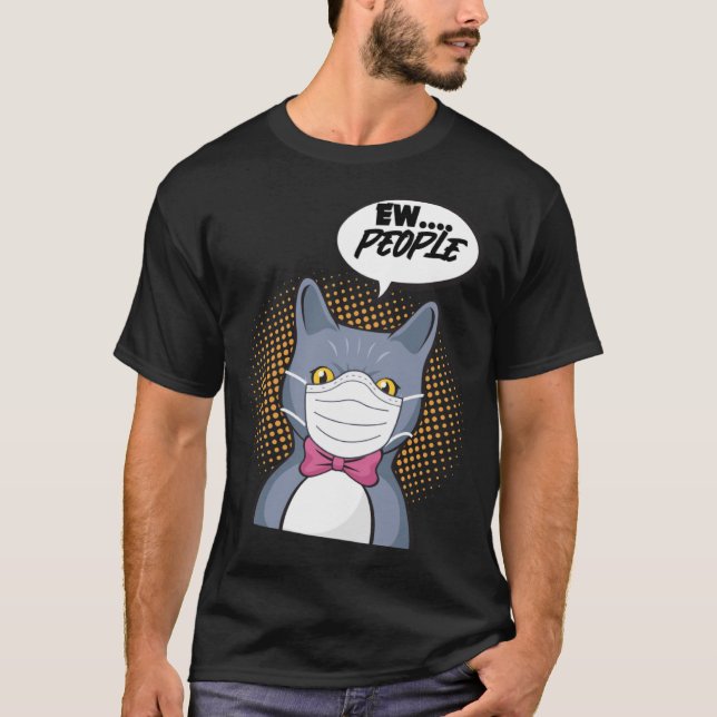 Camiseta Gato antisocial con máscara en Quara (Anverso)